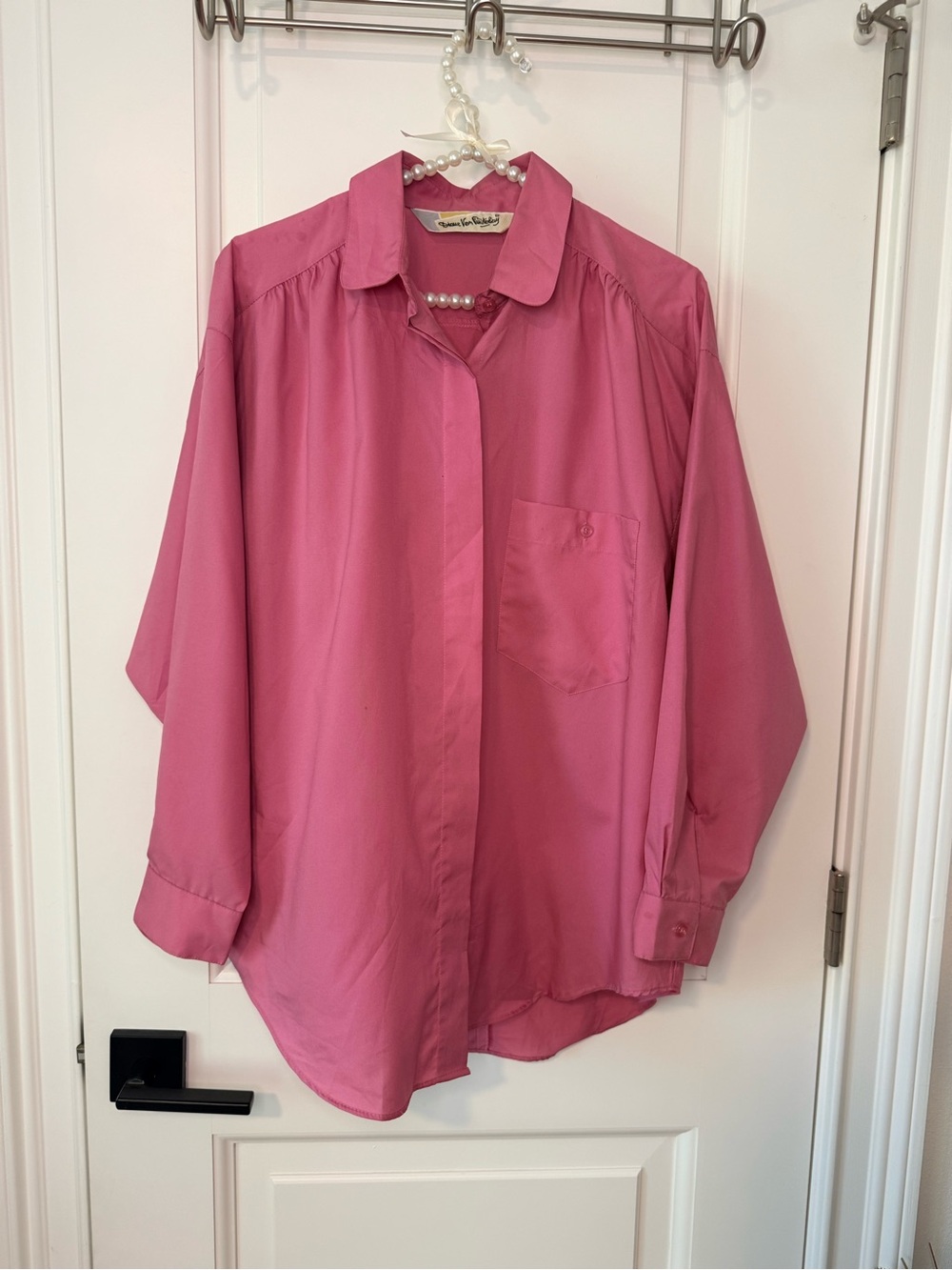 Vintage Diane Von Furstenberg Mauve Pink Button-Up Blouse